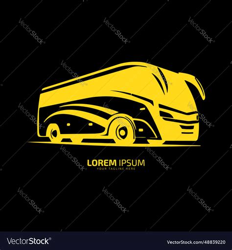 Bus Logo School Icon Silhouette Isolated Vector Image