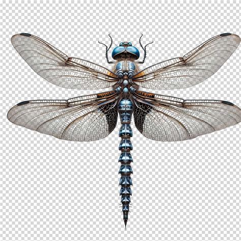 Premium PSD | A dragonfly with a blue tail and a black outline