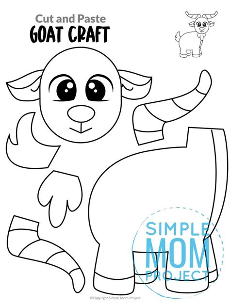 Free Printable Goat Craft Template Farm Animal Crafts Sheep Crafts