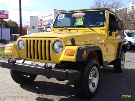 2004 Solar Yellow Jeep Wrangler X 4x4 21986926 Car