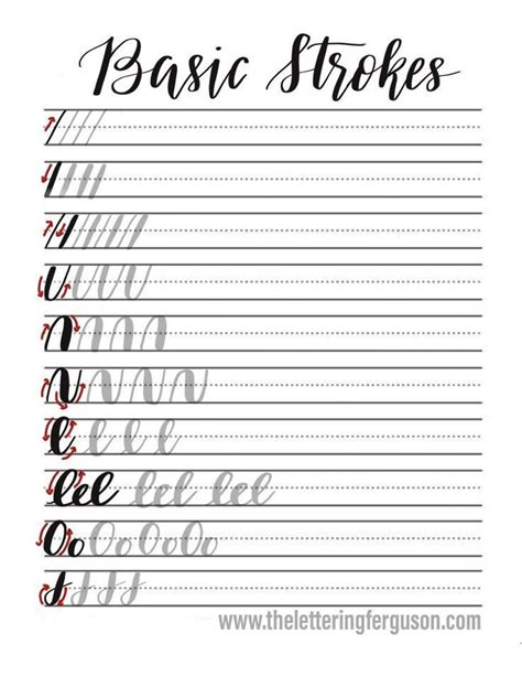 Uppercase Alphabet Brush Lettering Worksheets Printables Etsy Page