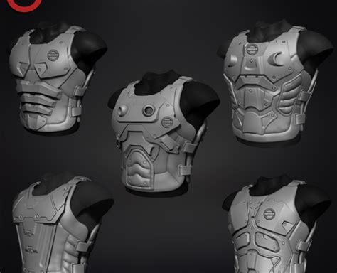 Sci Fi Armour Torso Kitbash V2 FlippedNormals