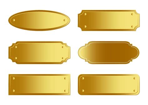 Golden Name Plate Collection 2209440 Vector Art At Vecteezy