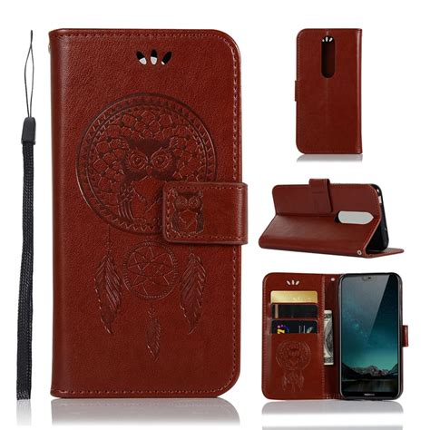 For Cover Nokia 6 1 Plus Case Owl Flip Leather Wallet Case Case For