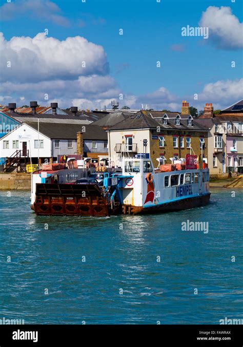 Cowes Floating Bridge a chain ferry crossing the River Medina between Cowes and East Cowes on ...