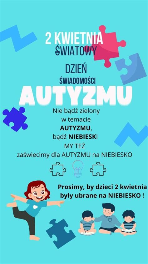 Dzie Wiadomo Ci Autyzmu Przedszkole Nr