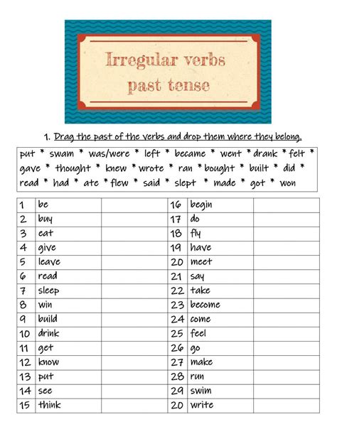 367710 Irregular Verbs Past Tense Alicia Benito