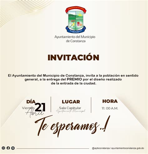 INVITACIÓN Ayuntamiento Municipal de Constanza