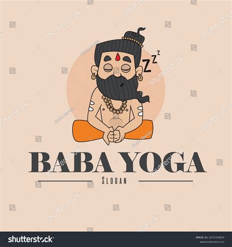 Baba Yoga Vector Logo Design Stock Vector Royalty Free 2237316819