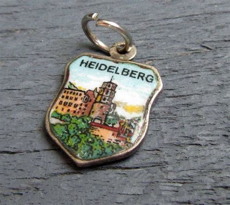 Double Sided Heidelberg Germany Charm Enamel Shield Charm Deutschland