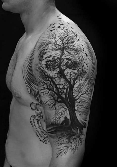 40 Skull Tree Tattoo Designs For Men - Cool Ink Ideas