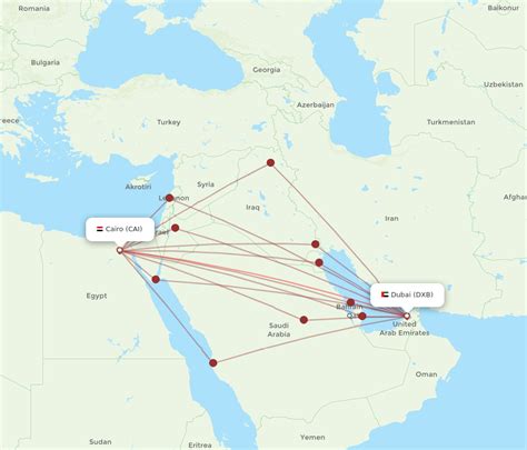 All Flight Routes From Dubai To Cairo DXB To CAI Flight Routes