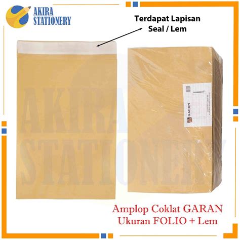 jual amplop coklat garan folio lem map dokumen kertas coklat