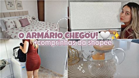 O ARMÁRIO CHEGOU ROTINA DO LAR COMPRINHAS NA SHOPEE VLOG DA MANHÃ