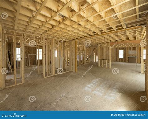 New House Interior Construction Stock Photo - Image of industry ...