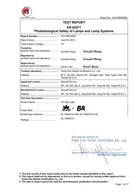 Fillable Online Go C Test Report En Photobiological