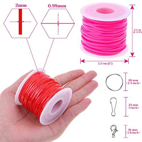 Lanyard String Cridoz Gimp String Kit With 12 Rolls Plastic Lacing Cord 20 Pcs Snap Clip Hooks