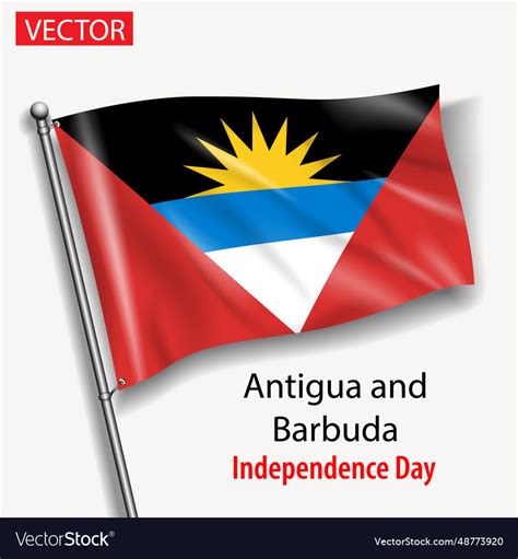 Antigua And Barbuda Country Flag Independence Day Vector Image