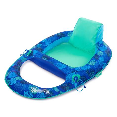 Swimways Elite Spring Float Recliner Pool Lounge Chair Inflatable Pool