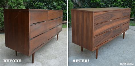 Mid Century Modern Dresser Makeover Stripped Refinished