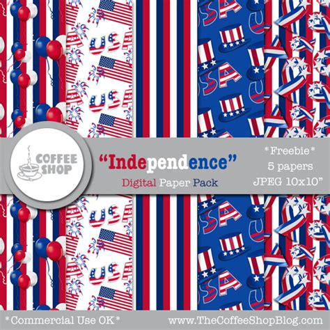 The CoffeeShop Blog CoffeeShop Independence Digital Paper Pack