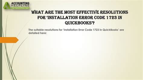 PPT A Complete Guide About QuickBooks Error 1723 PowerPoint