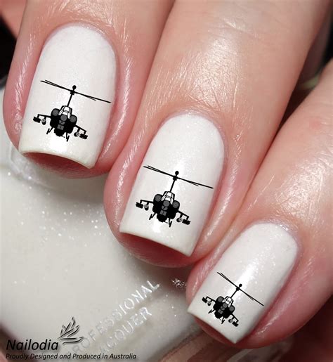 Helicopter Chopper Nail Art Decal Sticker Nailodia