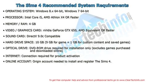 The Sims 4 Recommended System Requirements - Can You Run It | System requirements, System, Sims 4