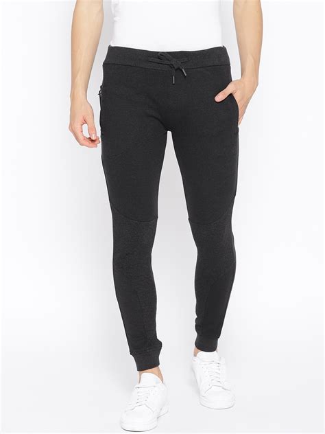 Buy Blackberrys Men Charcoal Grey Slim Fit Solid Joggers Track Pants