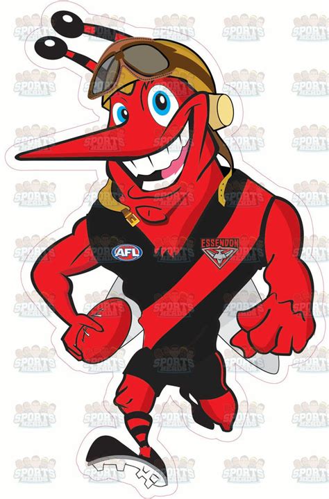 essendon bombers mascot cut  sports heads