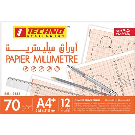 Papier Millimetre G Pochette Feuilles A Avec X Cm Techno