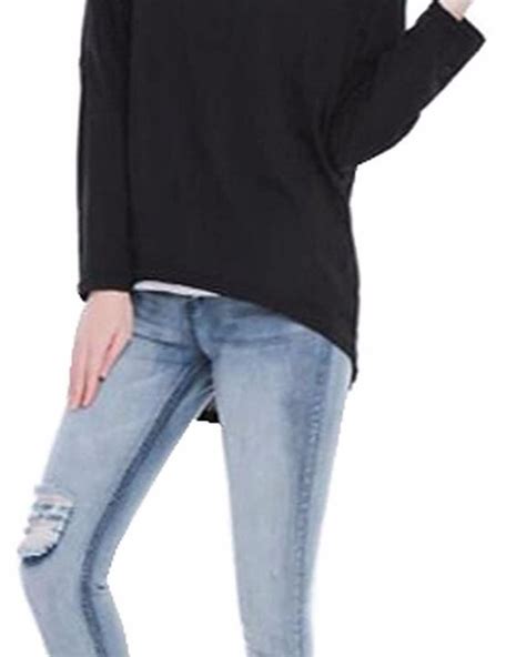 Women S Casual Oversized Baggy Off Shoulder Shirts Batwing Sleeve