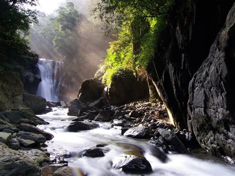 Papel De Parede HD Para Desktop Cachoeiras Floresta Cerca Terra