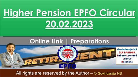 EPFO Higher Pension Circular 20 02 2023 Online Link Preparations