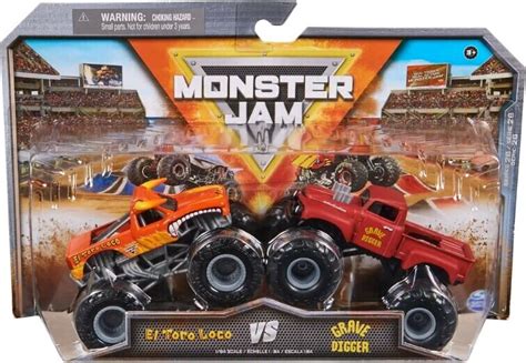 Spin Master Monster Jam 1 64 Die Cast 2 Pack El Toro Loco Vs Grave Digger Ab 16 95