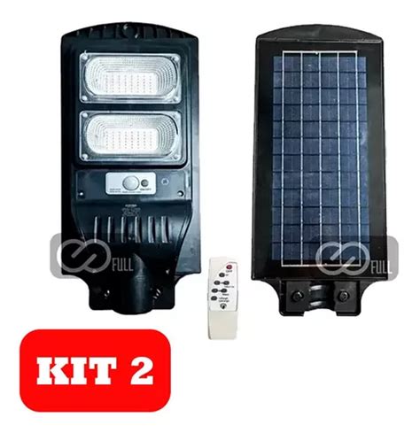 Kit 2 Luminária Solar Led 100w Pública Rua Poste Prova Dágua Frete grátis