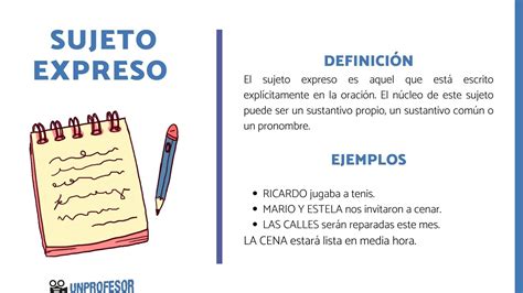 Qué es el SUJETO expreso con ejemplos y ejercicios