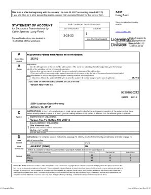 Fillable Online Licensing Overview U S Copyright OfficeSection 111