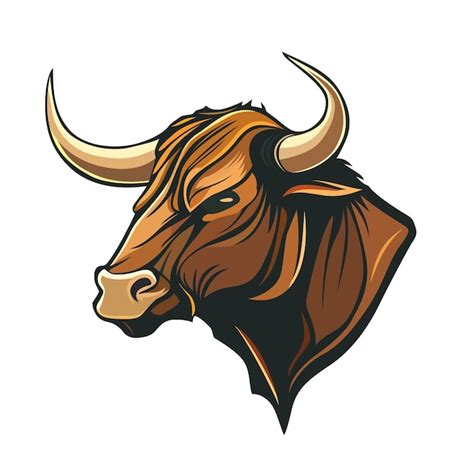 Diseño de logotipo de cabeza de toro Dibujo abstracto cara de toro