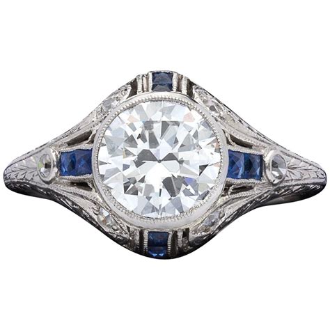 Antique Sapphire And Diamond Engagement Ring C 1910 At 1stdibs