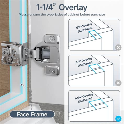 Snapklik 20 Pack 1 1 4 Inch Overlay Soft Close Cabinet Hinges