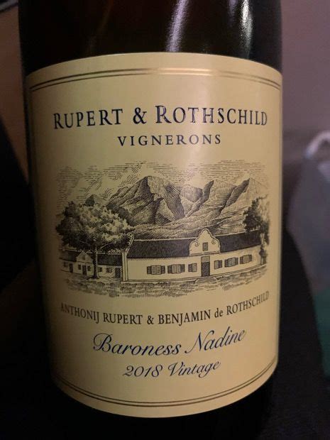 2018 Rupert And Rothschild Chardonnay Baroness Nadine South Africa