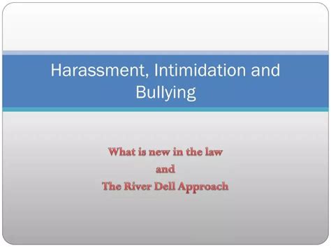 Ppt Harassment Intimidation And Bullying Powerpoint Presentation