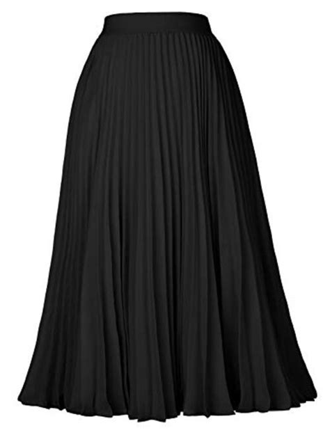 Buy Kate Kasin Women S High Waist Plisse Pleated A Line Swing Skirt