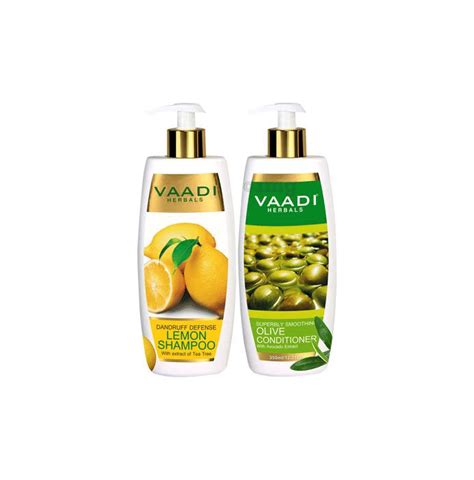 Vaadi Herbals Dandruff Defense Lemon Shampoo With Olive Conditioner 350ml Each Buy Combo Pack