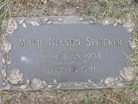 Marie Nelson Spiecker M Morial Find A Grave