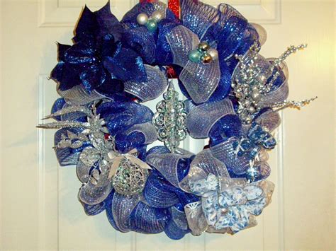 Blue And Silver Christmas Wreath Silver Christmas Wreath Christmas