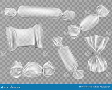 Transparent Candy Wrappers Set Isolated Clip Art Stock Vector