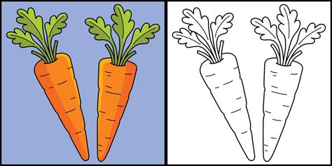 Carrots Vegetable Coloring Page Illustration 21964637 Vector Art At