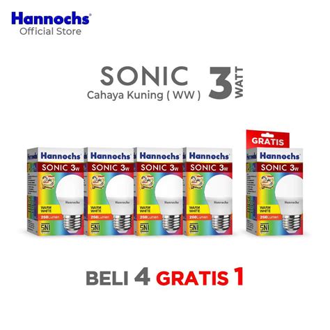 Jual Hannochs Lampu LED Sonic 3 Watt Cahaya Kuning Beli 4